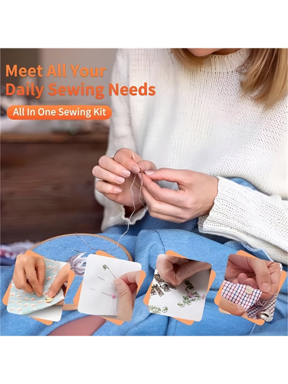Needle and Thread Sewing Kit, Basic Hand Sewing Starter Set - Picture 4 of 6